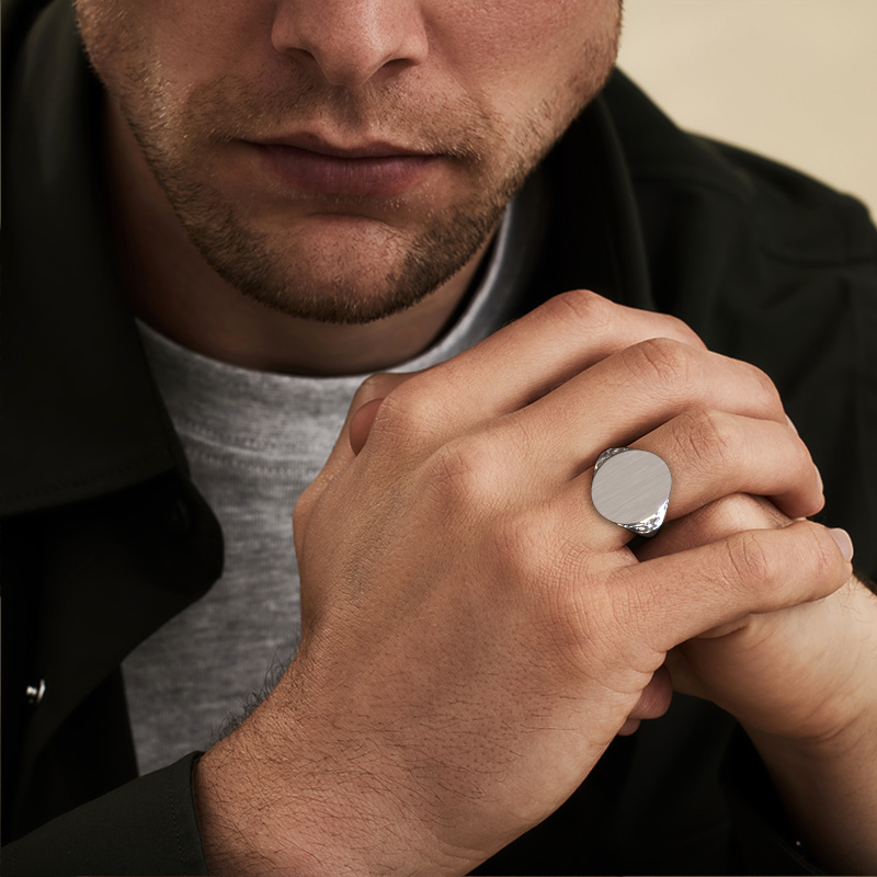 Image of Men's ring Jelle 5 585 white gold