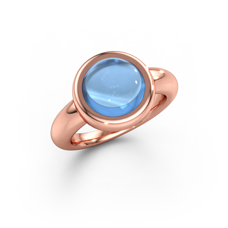 Immagine di Anello Jenae 585 oro rosa Topazio blu 10 mm