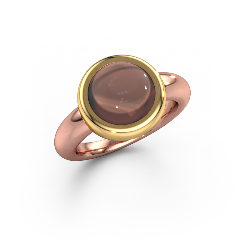 Image of Ring Jenae 585 rose gold Smokey quartz 10 mm