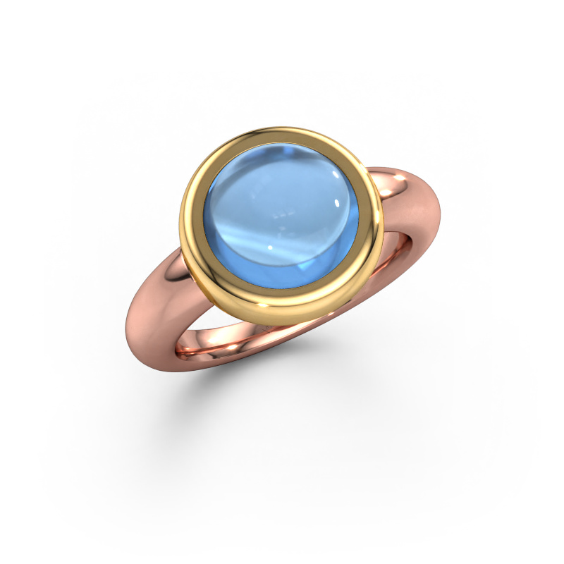Image of Ring Jenae 585 rose gold Blue topaz 10 mm