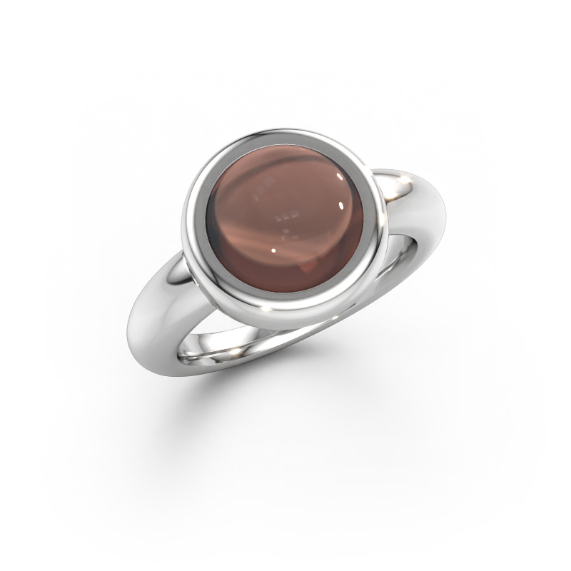 Immagine di Anello Jenae 585 oro bianco Quarzo fumé 10 mm