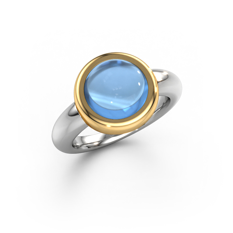 Image of Ring Jenae 585 white gold Blue topaz 10 mm