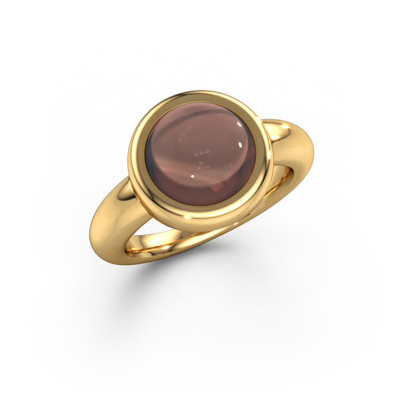 Image of Ring Jenae 585 gold Smokey quartz 10 mm
