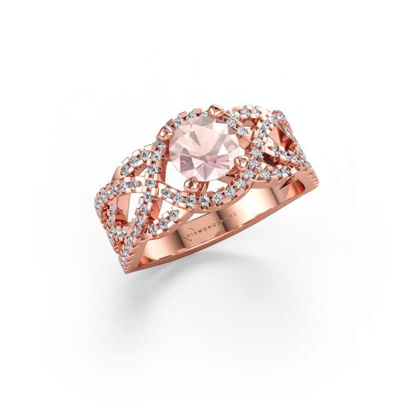 Bild av Ring Jeni 585 roséguld Champagnefärgad morganit 6.5 mm