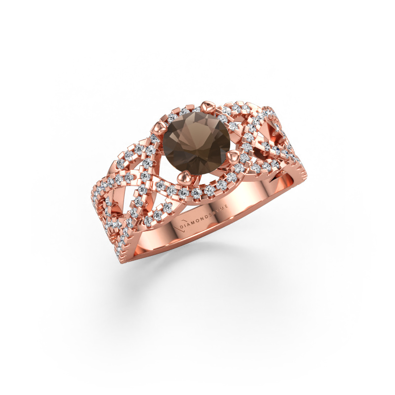 Immagine di Anello Jeni 585 oro rosa Quarzo fumé 6.5 mm