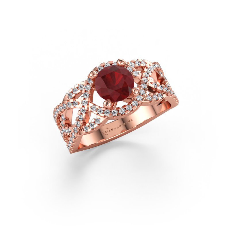 Immagine di Anello Jeni 585 oro rosa Rubino 6.5 mm