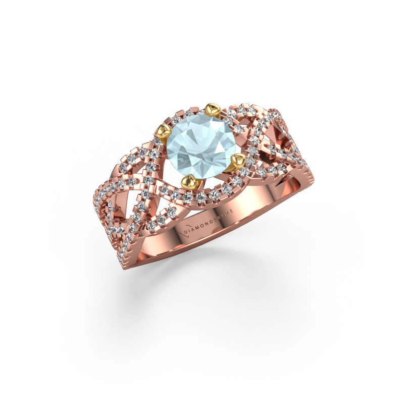 Bild von Ring Jeni 585 Roségold Aquamarin 6.5 mm