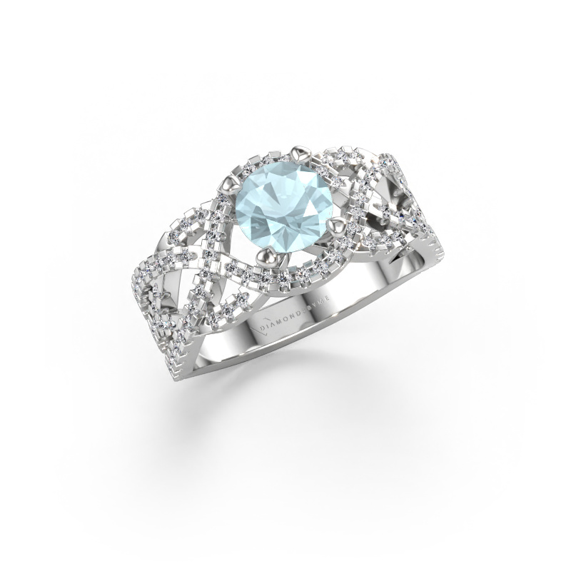 Bild av Ring Jeni 585 vitt guld Akvamarin 6.5 mm