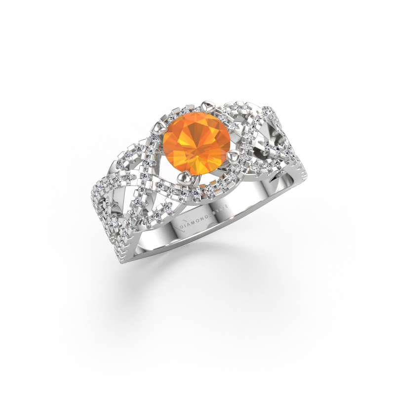 Bild von Ring Jeni 585 Weissgold Citrin 6.5 mm