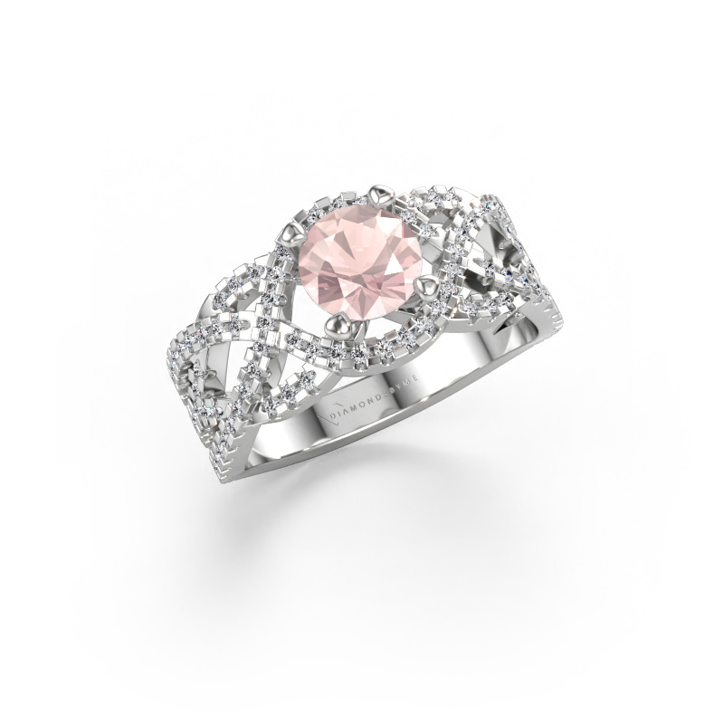 Immagine di Anello Jeni 585 oro bianco Morganite champagne 6.5 mm