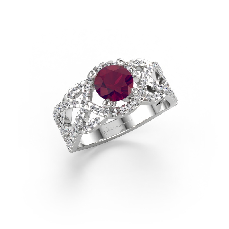 Immagine di Anello Jeni 585 oro bianco Rodolite 6.5 mm
