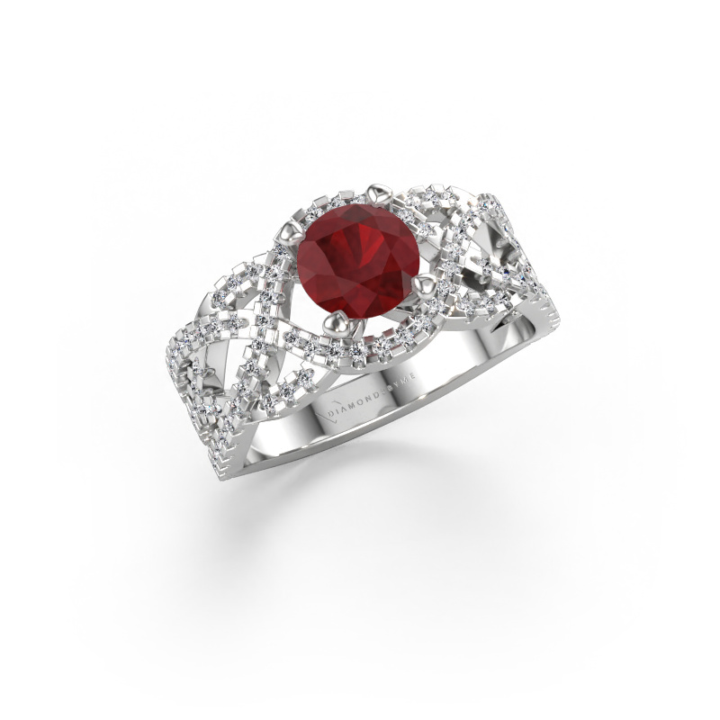 Immagine di Anello Jeni 585 oro bianco Rubino 6.5 mm