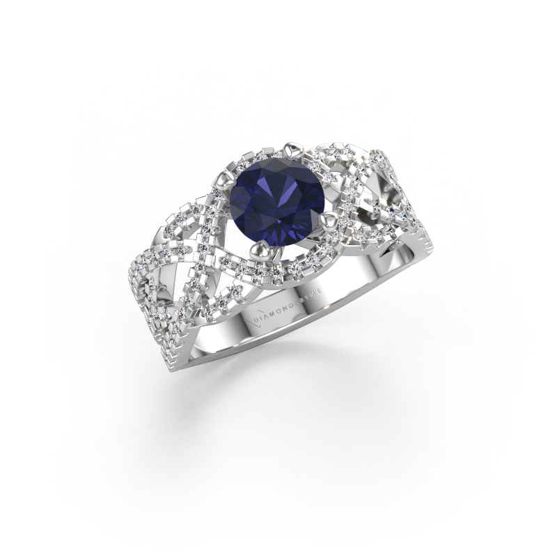 Bild av Ring Jeni 585 vitt guld Safir 6.5 mm