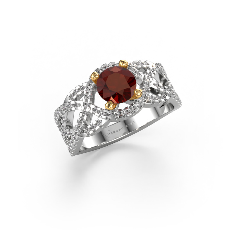 Image of Ring Jeni 585 white gold Garnet 6.5 mm