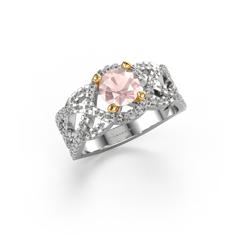Image of Ring Jeni 585 white gold Morganite champagne 6.5 mm