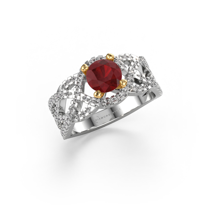 Image of Ring Jeni 585 white gold Ruby 6.5 mm