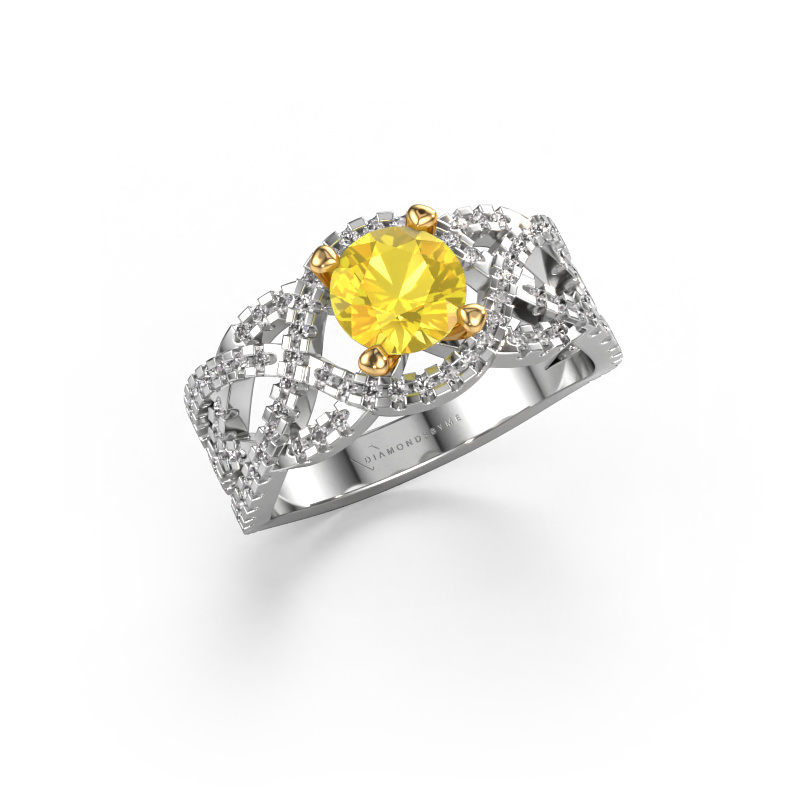 Image of Ring Jeni 585 white gold Yellow sapphire 6.5 mm