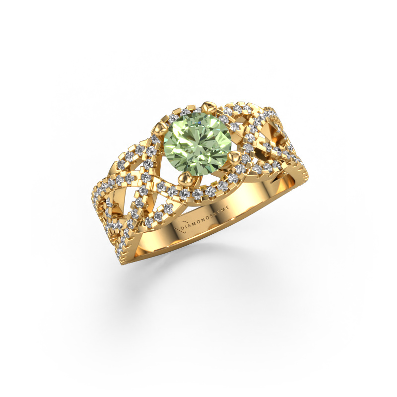 Image of Ring Jeni 585 gold Green lab grown diamond 6.5 mm