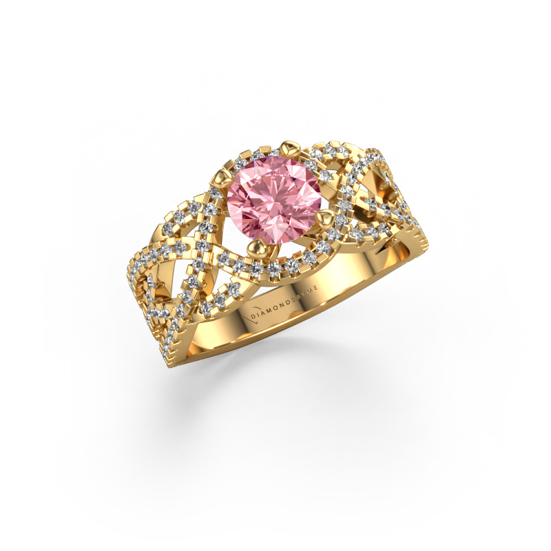 Image of Ring Jeni 585 gold Pink lab grown diamond 6.5 mm