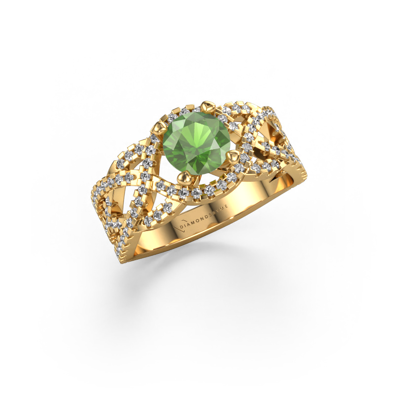 Image of Ring Jeni 585 gold Tourmaline green 6.5 mm