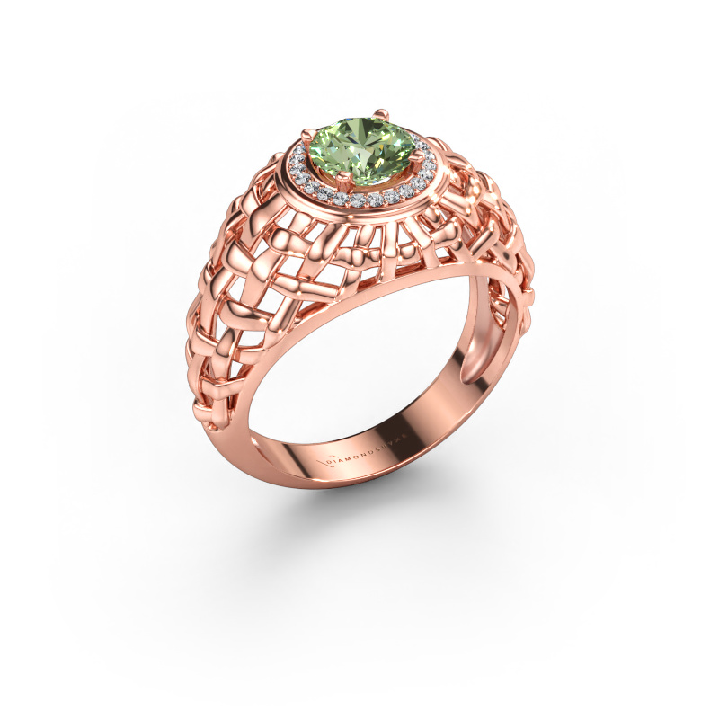 Immagine di Anello da mignolo Jens 585 oro rosa Diamante lab grown verde 6.5 mm