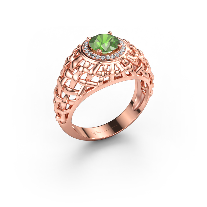 Immagine di Anello da mignolo Jens 585 oro rosa Tormalina verde 6.5 mm