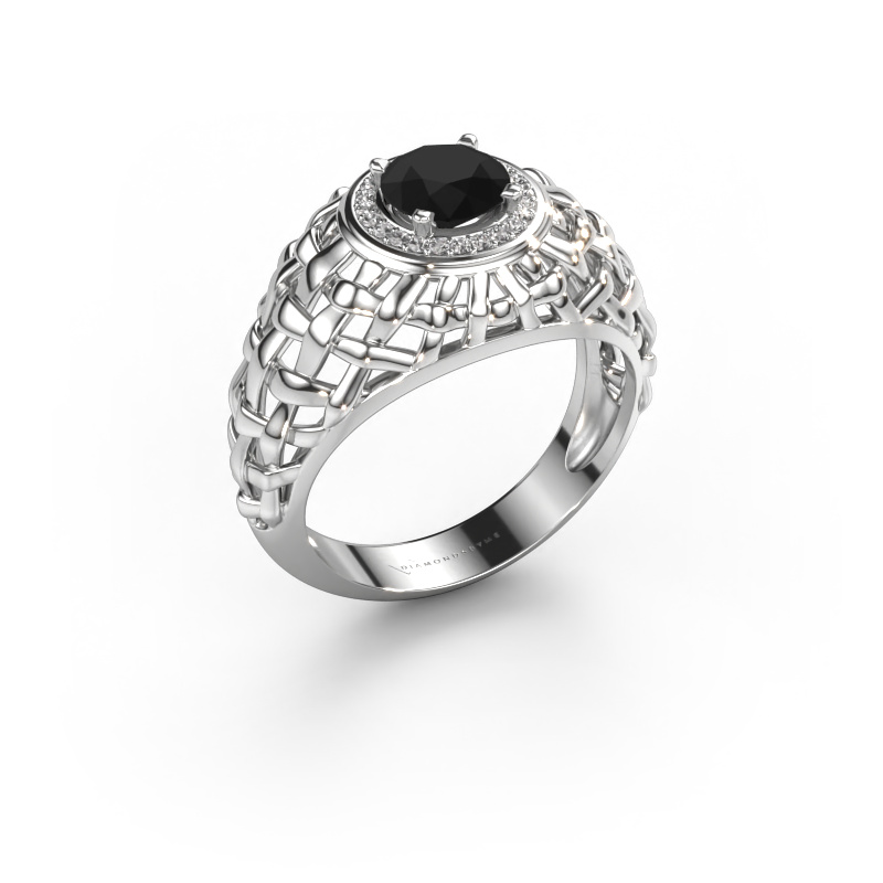 Image of Pinky ring Jens 585 white gold Black diamond 1.42 crt