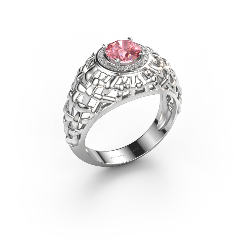Image of Pinky ring Jens 585 white gold Pink lab grown diamond 6.5 mm