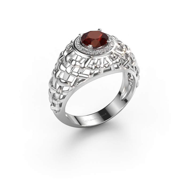 Image of Pinky ring Jens 585 white gold Garnet 6.5 mm