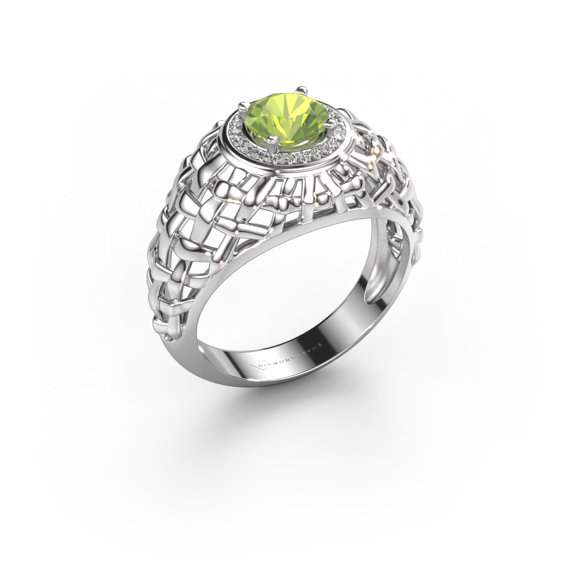 Image of Pinky ring Jens 585 white gold Peridot 6.5 mm