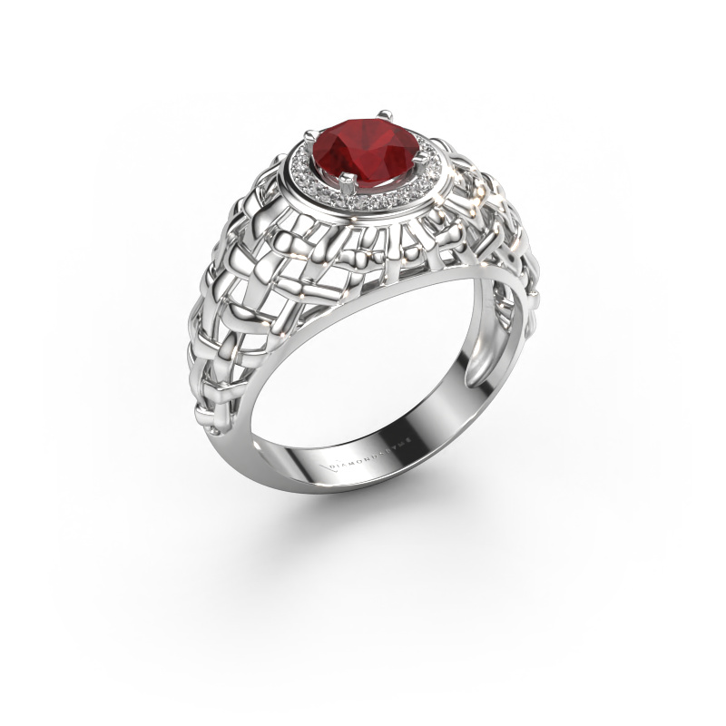 Image of Pinky ring Jens 585 white gold Ruby 6.5 mm