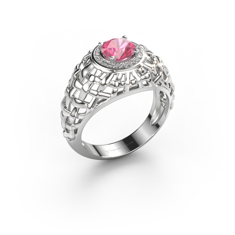 Image of Pinky ring Jens 585 white gold Pink sapphire 6.5 mm