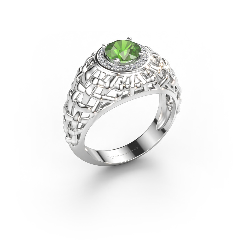 Immagine di Anello da mignolo Jens 585 oro bianco Tormalina verde 6.5 mm