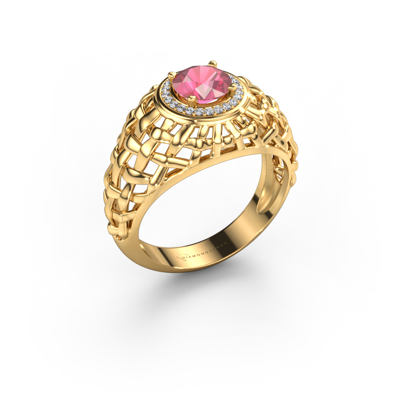 Image de Bague pinky Jens 585 or jaune Rose tourmaline 6.5 mm