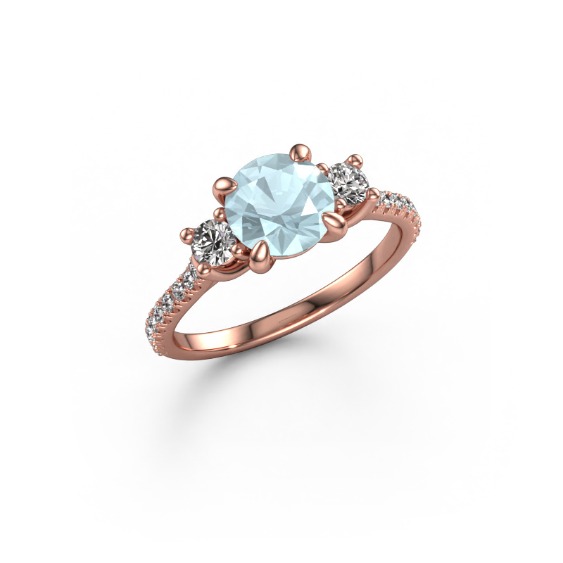 Bild von Verlobungsring Jesica 585 Roségold Aquamarin 6.8 mm