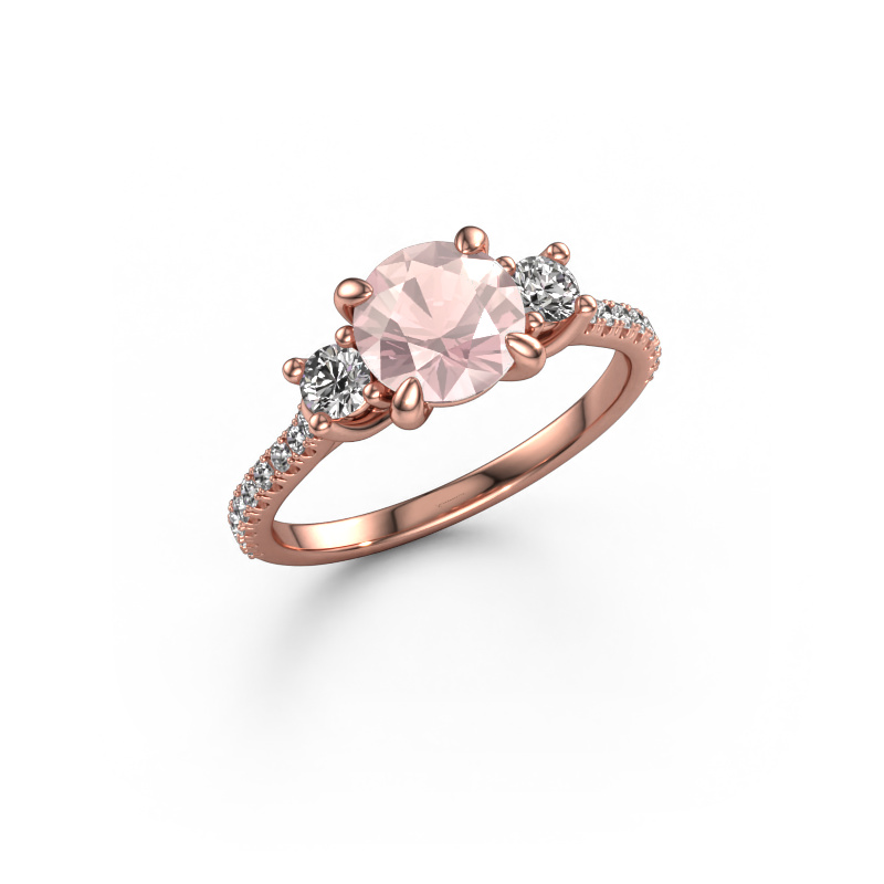 Image of Engagement ring Jesica 585 rose gold Morganite champagne 6.8 mm