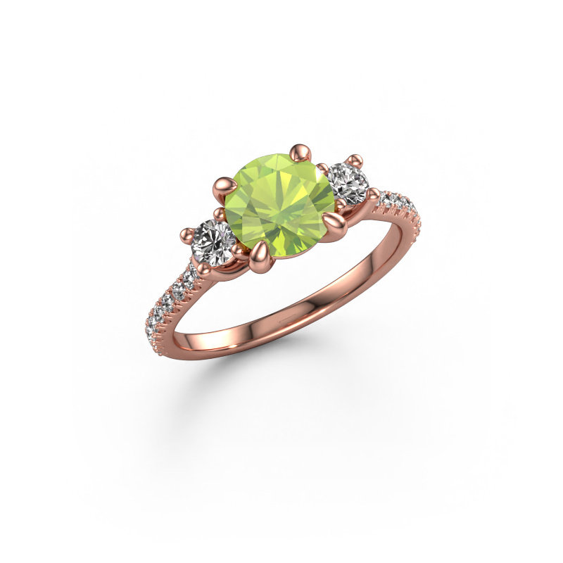 Image of Engagement ring Jesica 585 rose gold Peridot 6.8 mm