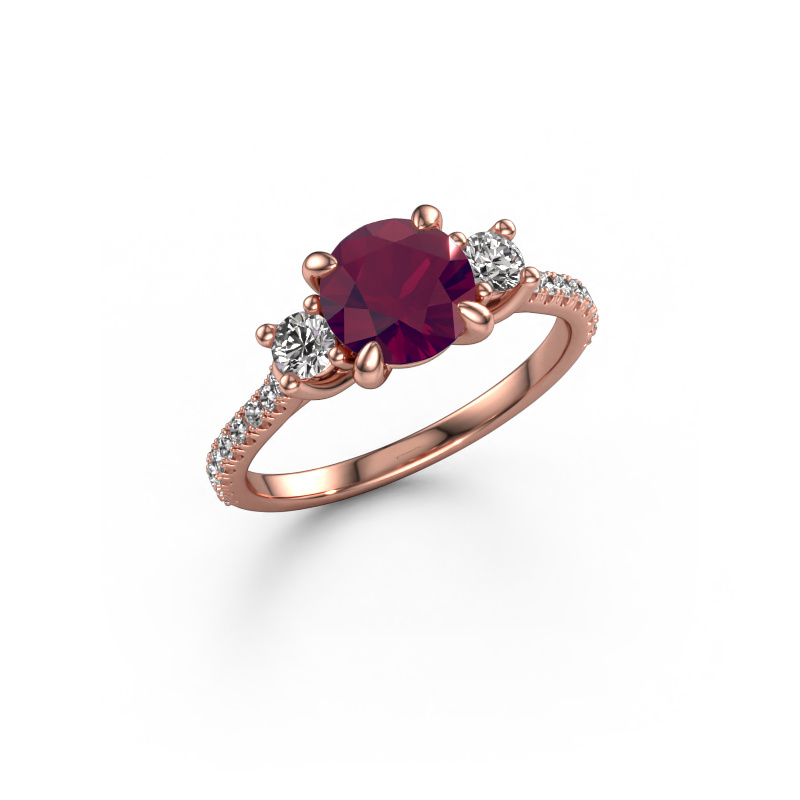 Bild von Verlobungsring Jesica 585 Roségold Rhodolit 6.8 mm