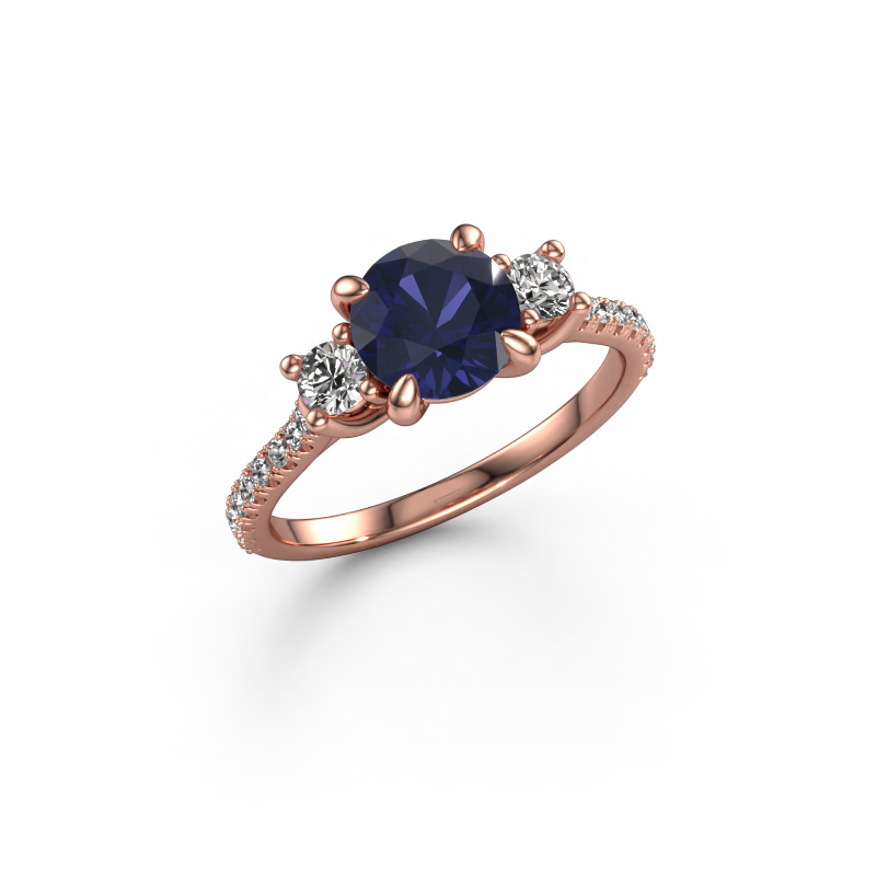 Image of Engagement ring Jesica 585 rose gold Sapphire 6.8 mm