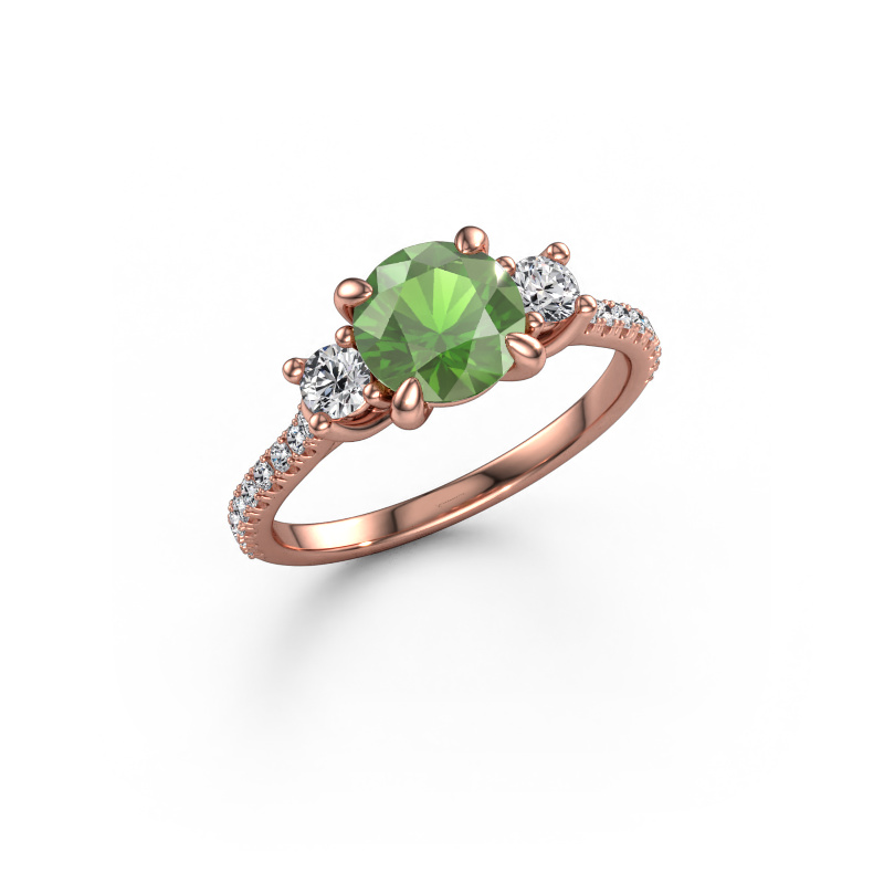 Bild von Verlobungsring Jesica 585 Roségold Turmalin grün 6.8 mm