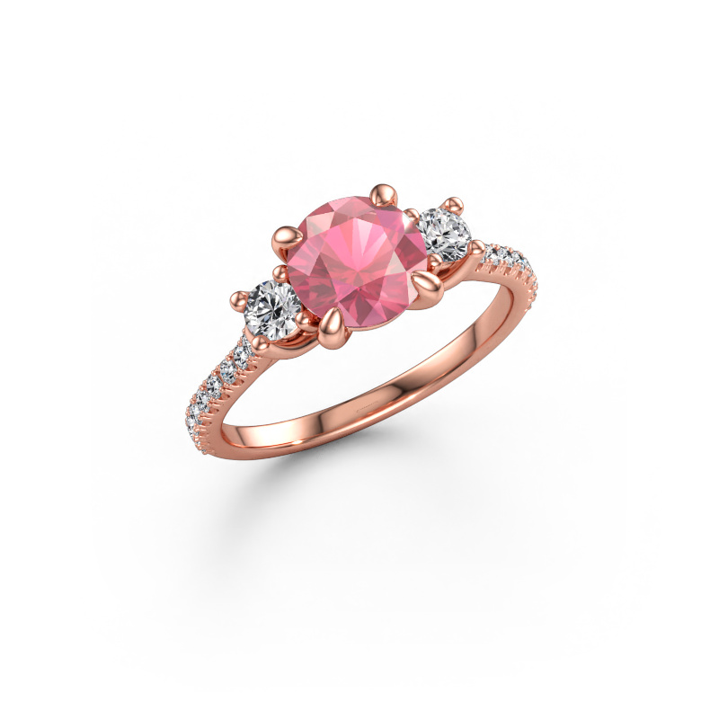 Immagine di Anello di fidanzamento Jesica 585 oro rosa Tormalina rosa 6.8 mm
