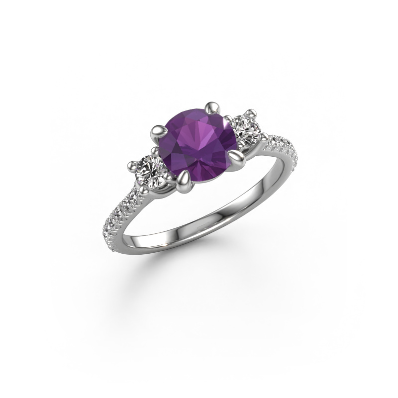 Bild von Verlobungsring Jesica 585 Weißgold Amethyst 6.8 mm