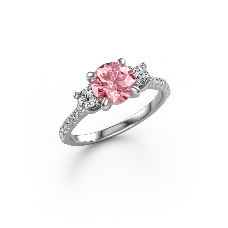 Image of Engagement ring Jesica 950 platinum Pink lab grown diamond 6.8 mm