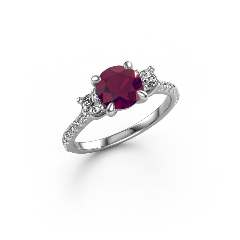 Image of Engagement ring Jesica 950 platinum Rhodolite 6.8 mm