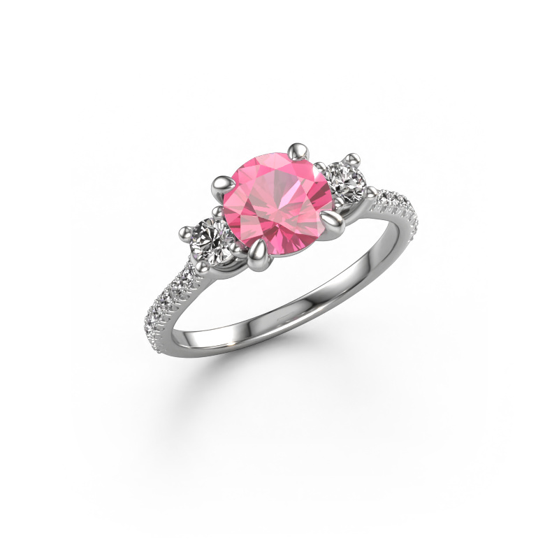 Image of Engagement ring Jesica 950 platinum Pink sapphire 6.8 mm