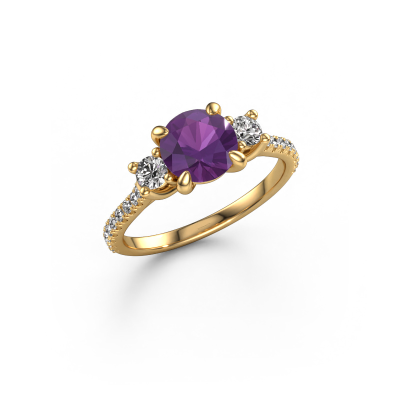 Image of Engagement ring Jesica 585 gold Amethyst 6.8 mm