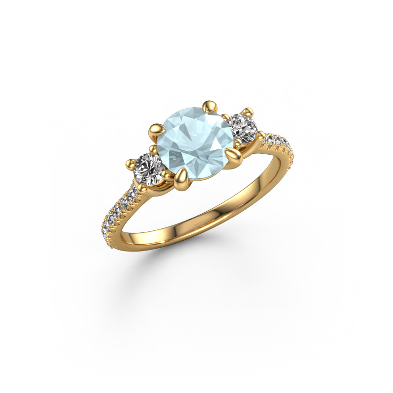 Image of Engagement ring Jesica 585 gold Aquamarine 6.8 mm