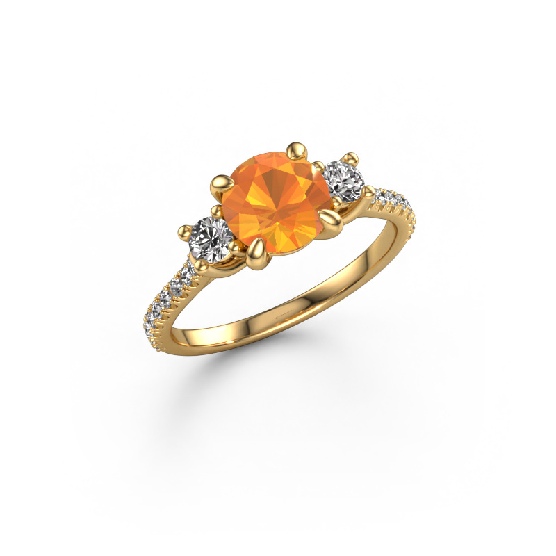 Image de Bague de fiançailles Jesica 585 or jaune Citrine 6.8 mm