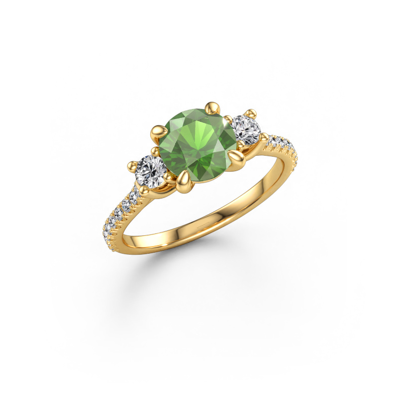 Bild von Verlobungsring Jesica 585 Gold Turmalin grün 6.8 mm