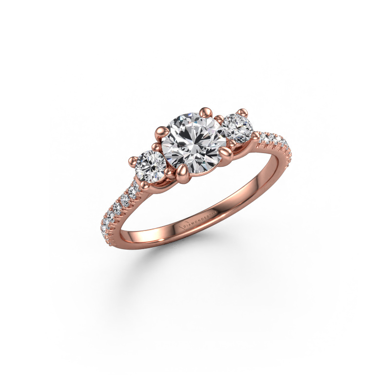 Image de Bague de fiançailles Jesica 585 or rose Diamant synthétique 1.080 crt